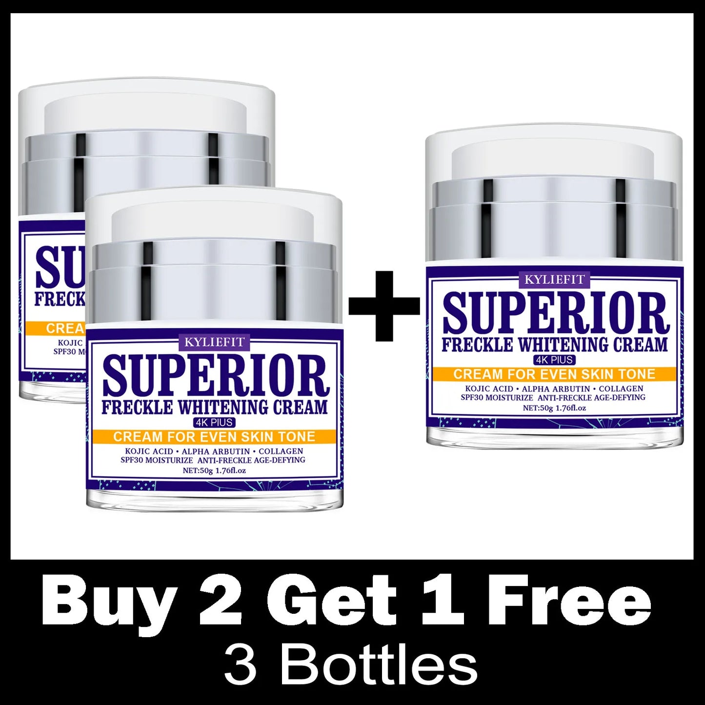 KYLIEFIT Superior Whitening Facial Cream for Freckles and Dark Spot Reduction Melanin Face Cream for All Skin Types