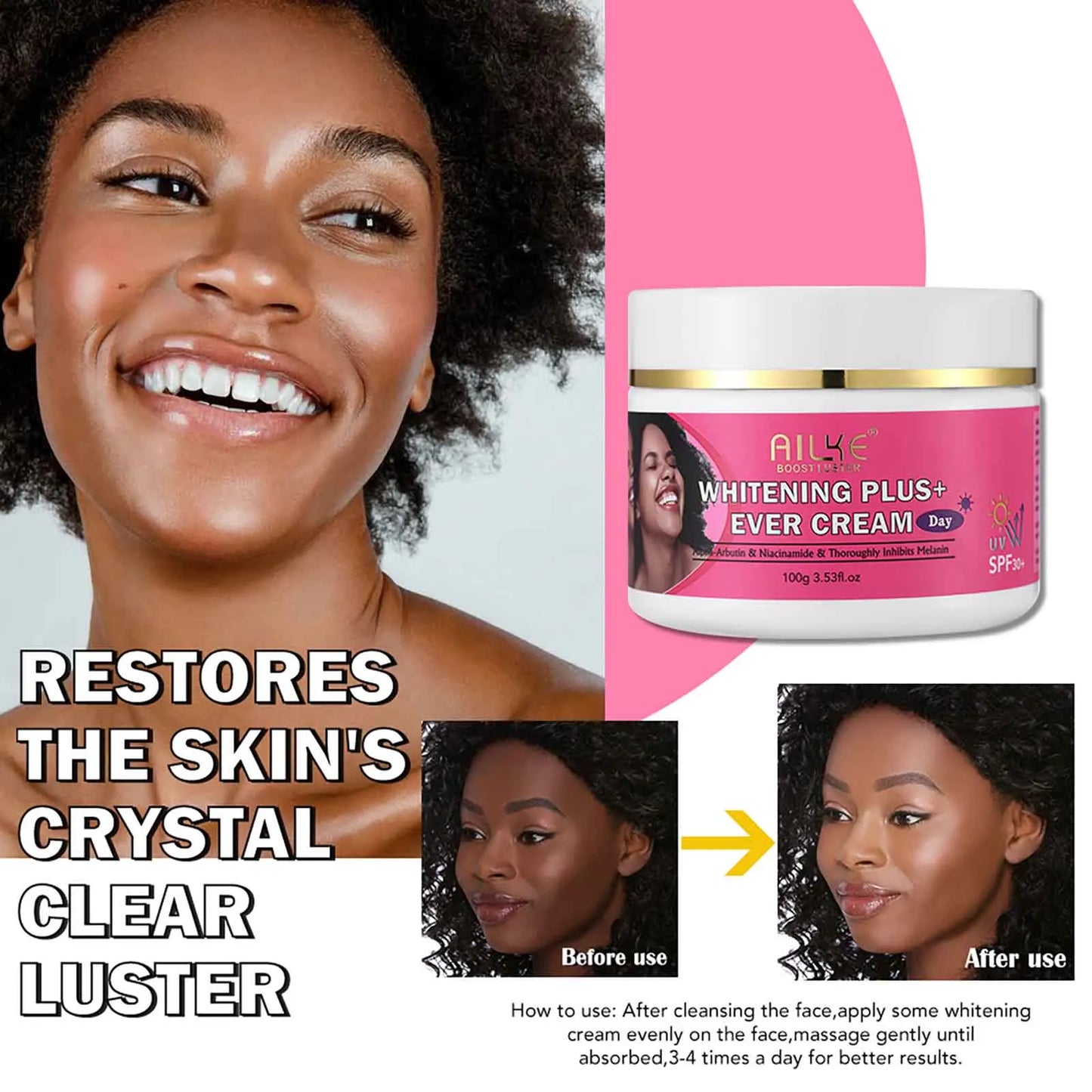 AILKE Clear Stubborn Acne Spots Cream Pimple Cream for Face and Body Lightening Body Lotion Vegan