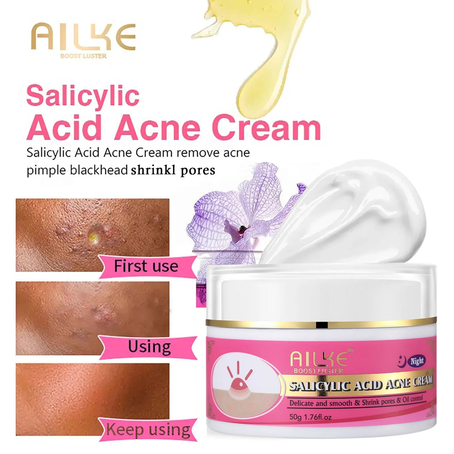 Ailke AHA Organic Skin Glowing Set Whitening Lotion Reduces Dark Spots Acne Cleansing Moisturizing for All Skin Types