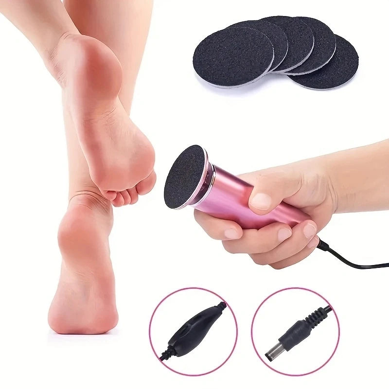 Electronic Foot File Pedicure Sander Electric Callus Remover with 60 Replacement Sandpaper Discs