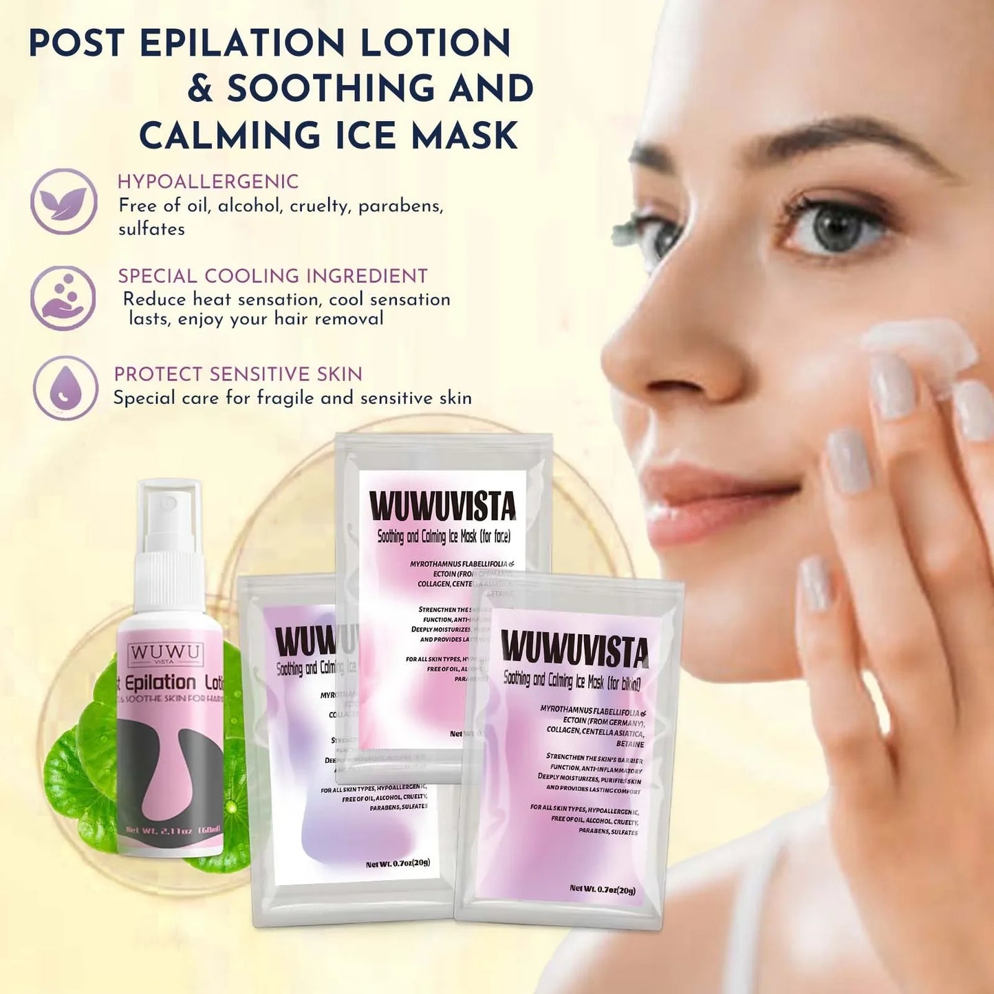 WUWUVISTA Waxing Kit 23 Items Christmas Gift Hard Wax Hair Removal Set with Wax Heater and Beans for Body Face Brazilian and Sensitive Skin