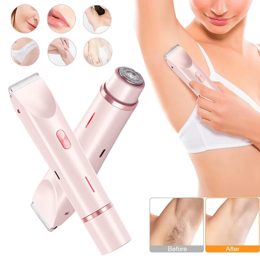 Women Electric Hair Removal Razor Portable Painless Epilator for Legs Bikini Underarms and Body Hair Trimming