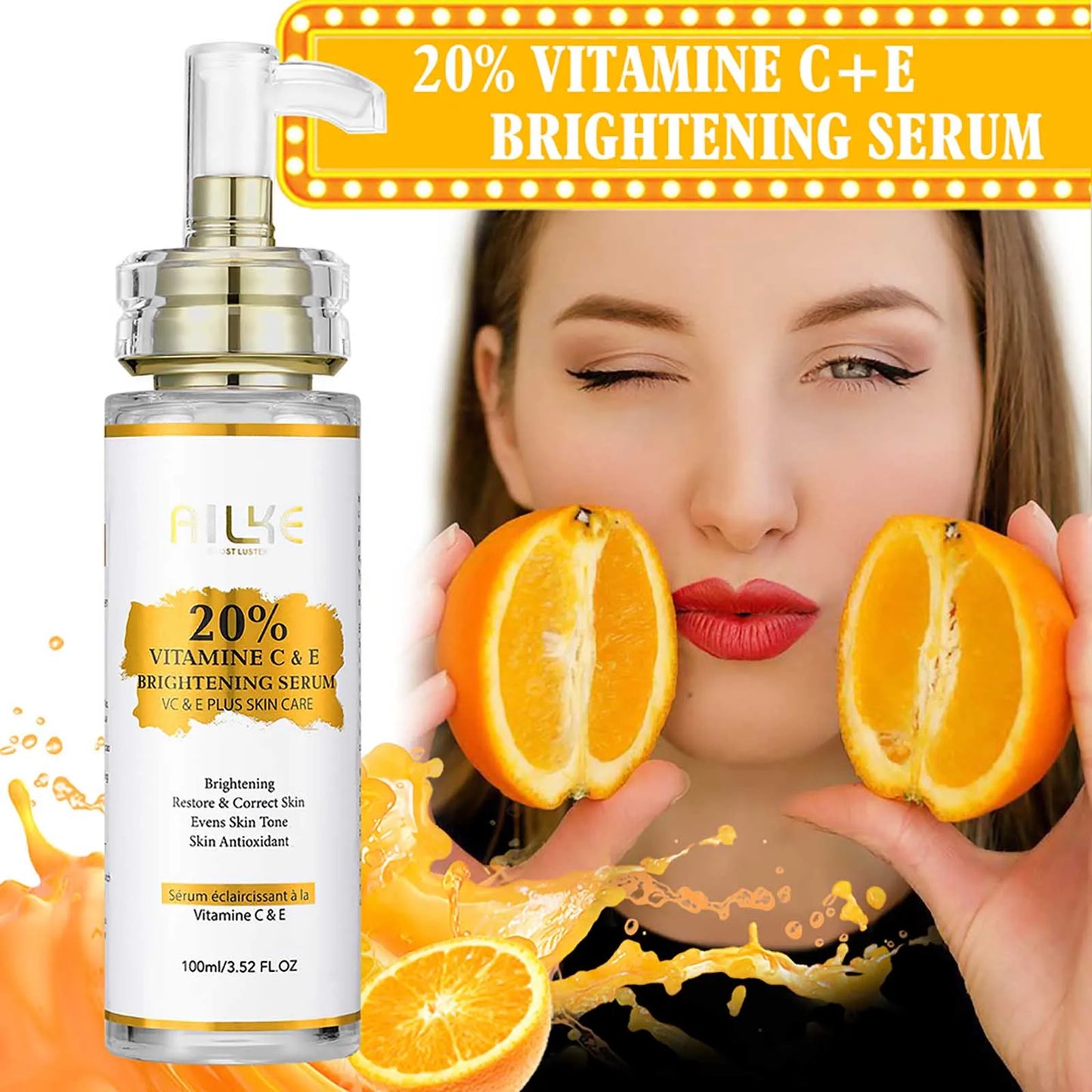 Ailke Vitamin C Skin Care Kit with Lightening Body Lotion Even Skin Tone Cream Whitening Serum and Brightening Soap