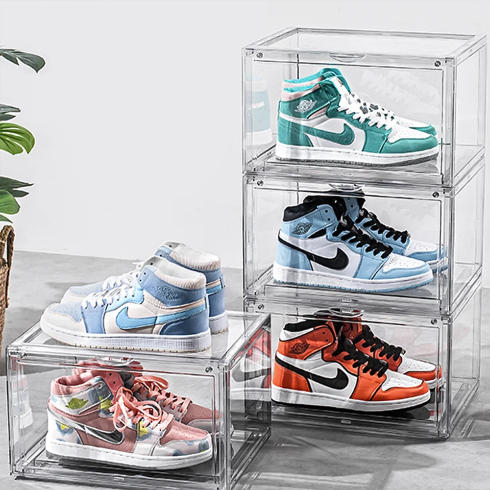 Shoe Storage Box 4 Pack Shoes Organizer Auto Opening White Shoe Shelf Home Furniture Cabinets for Living Room Shoe Rack Cabinet