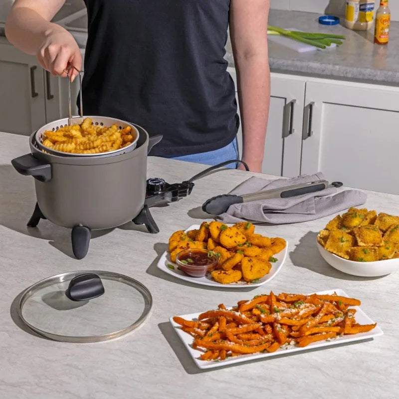 Presto Kitchen Kettle Multi Cooker Electric Deep Fryer with Non Stick Feature 500 Watts