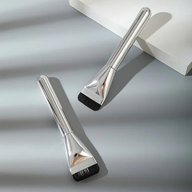 2PC Ultra Thin Foundation Brush Lightweight Face Contour Brush Flat Head Facial Mask Brush Blending Foundation Cream Makeup Tool