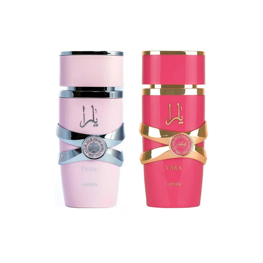 Lattafa 2 Piece Fragrance Set for Women Yara Eau De Parfum Spray 3.4 Ounce Yara Candy Eau De Parfum Spray 3.4 Ounce