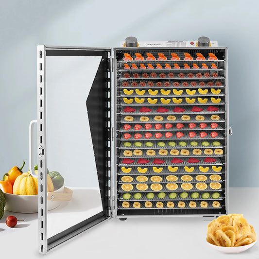 Food Dehydrator 18 Stainless Steel Trays Jerky Dryer Machine with Digital Adjustable Timer and Temperature Control