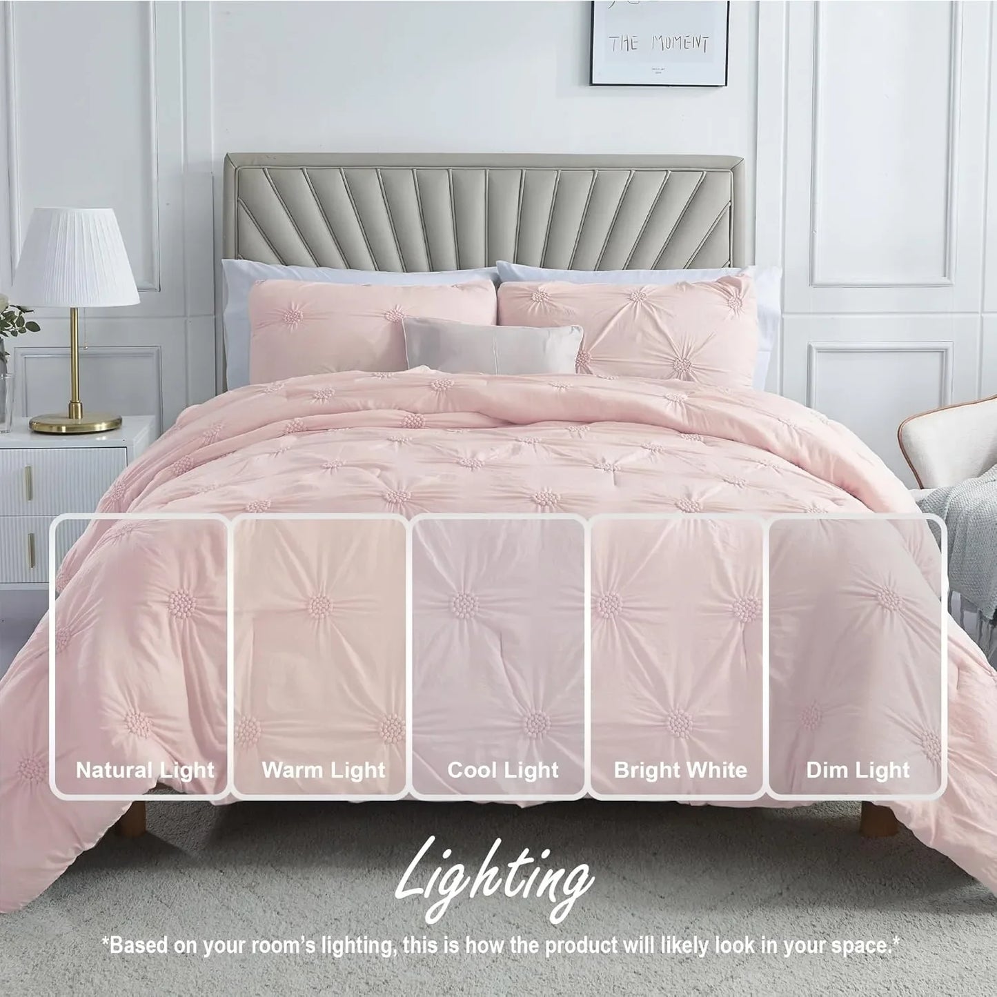 Baby Pink Rose Blush Comforter Set Full Queen 3 Piece