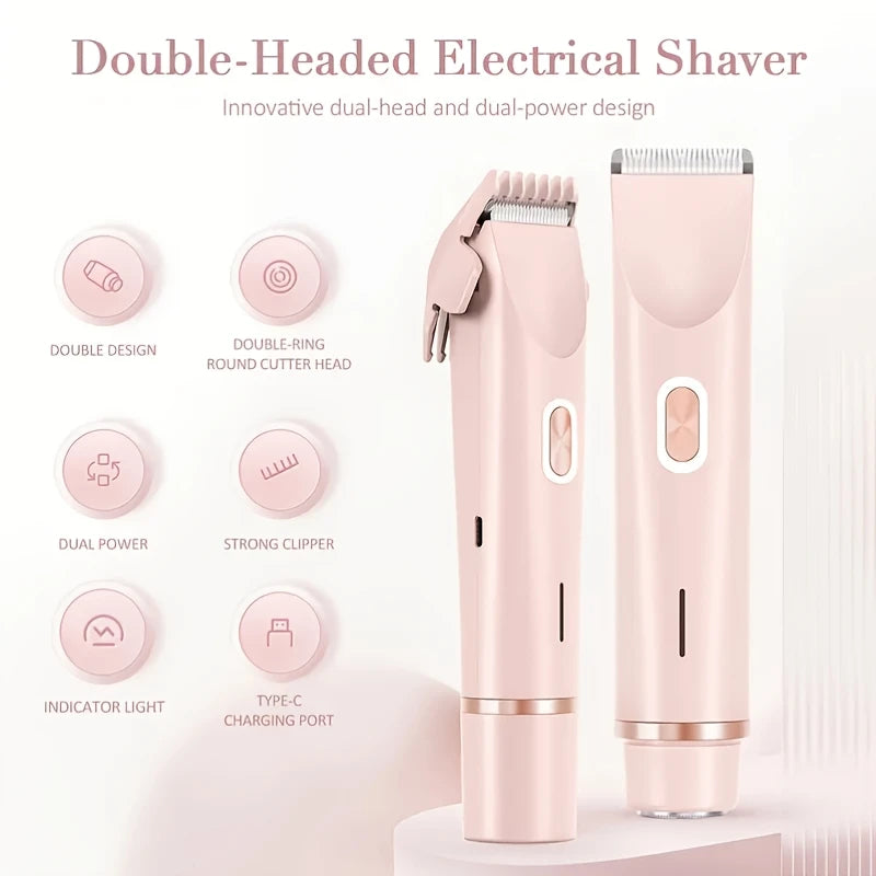 Hair Remover Women's Double Head Shaver Electric Trimmer Private Hair Remover Christmas Gift Valentine's Day