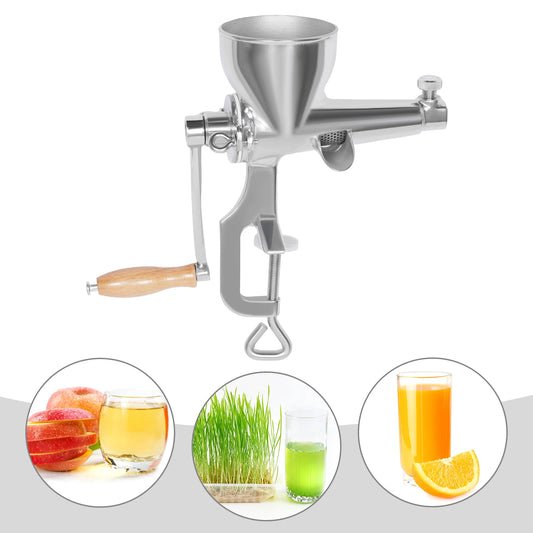 Stainless Steel Manual Juicer with Screw Clamp for Wheatgrass and Fruit Vegetable Extrusion Silver