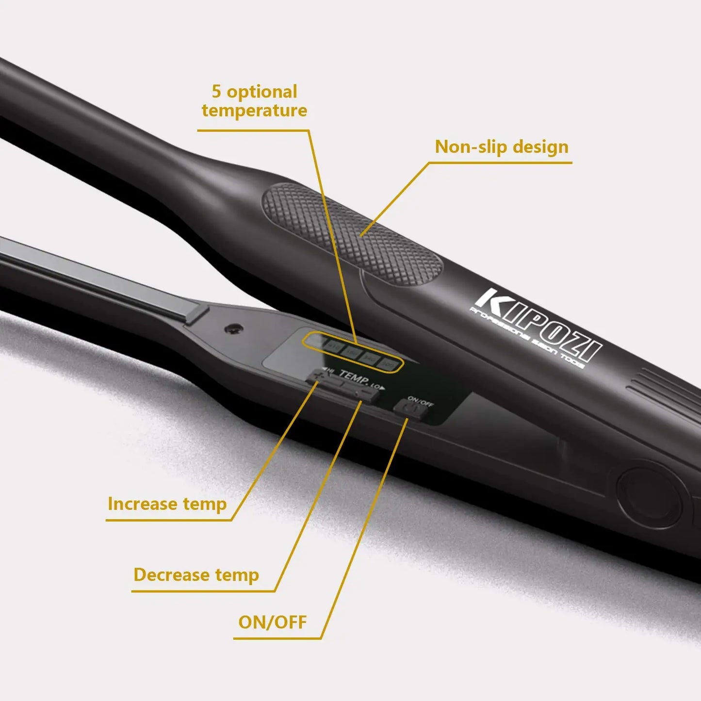 KIPOZI Titanium Small Hair Straightener Dual Voltage Flat Iron for Short Hair and Beard Styling