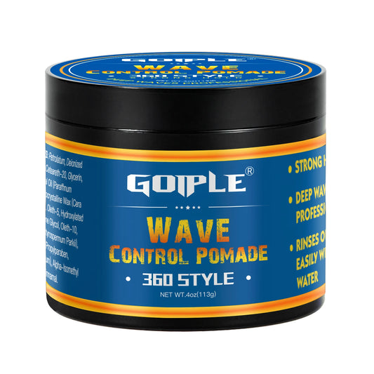 GOIPLE Natural Wavy Frizz Control Gel Strong Hold Wave Pomade for Black Men 100g