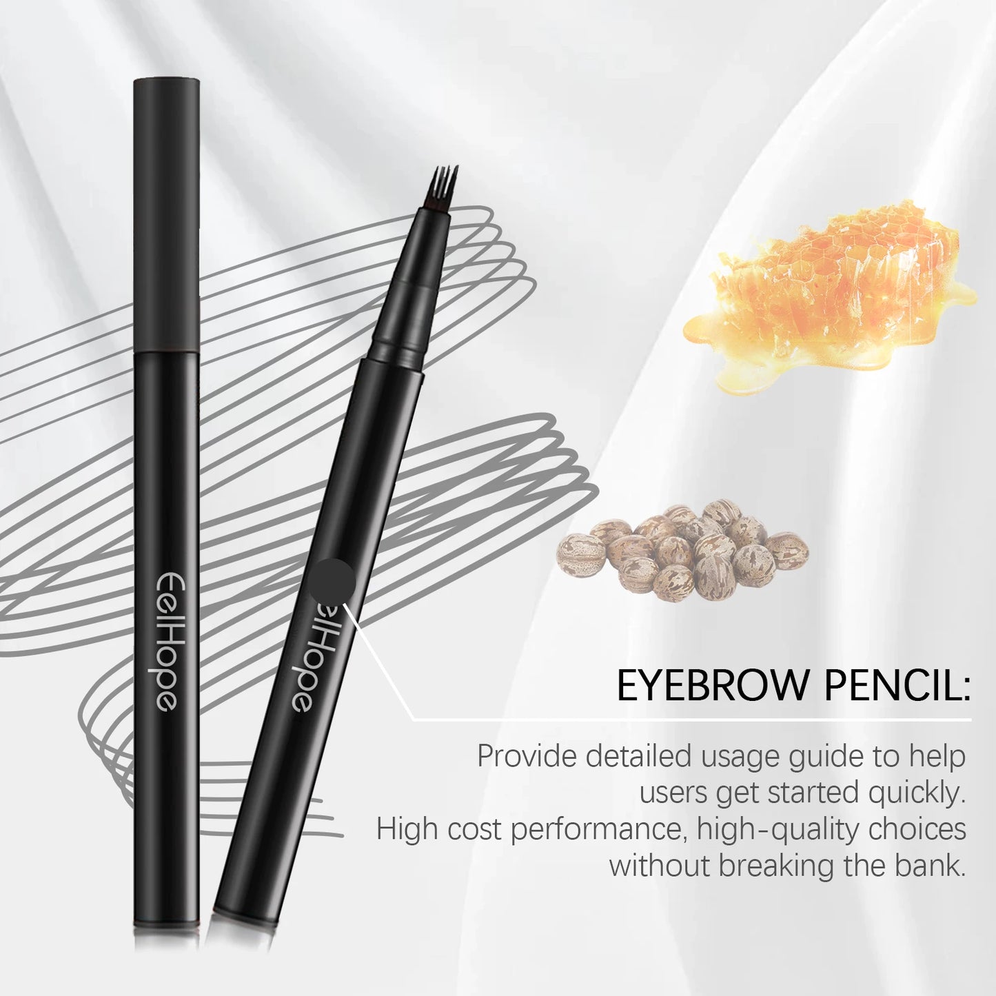 2 Color Four Claw Eyebrow Pencil Natural Shaping Easy To Use Non Smudging Long Lasting Eyebrow Enhancer Combo