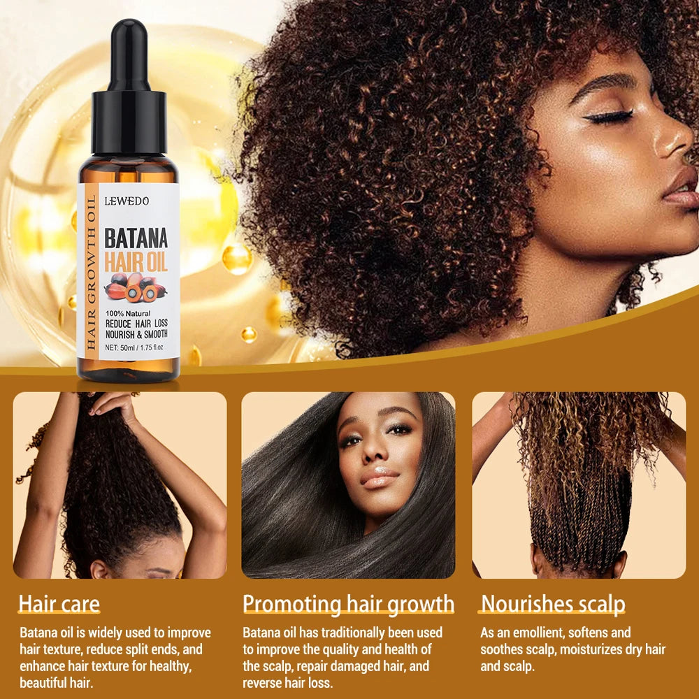 Anti Hair Loss Batana Oil Natural Hair Conditioner Hair Growth Treatment Strengthen Roots Anti Breakage Combo 50ml
