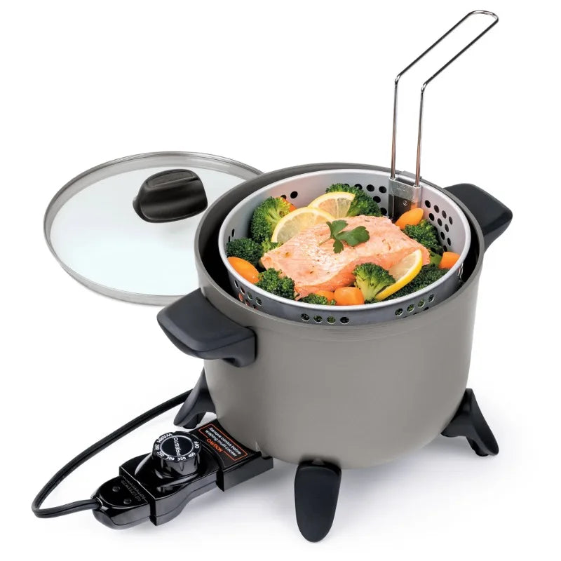 Presto Kitchen Kettle Multi Cooker Electric Deep Fryer with Non Stick Feature 500 Watts