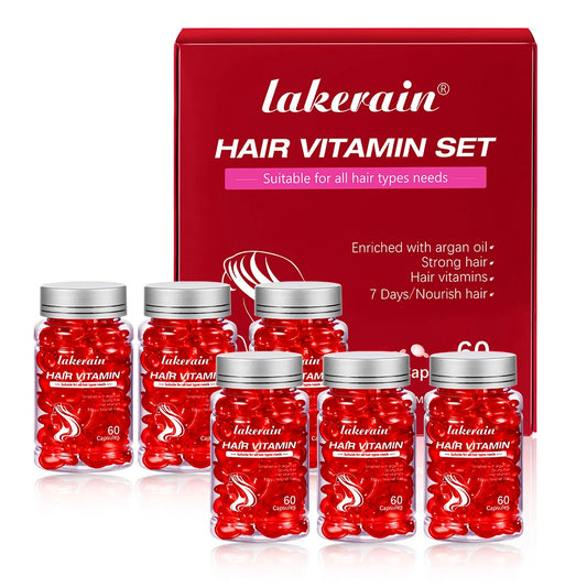 6pcs Moroccan Vitamin Oil Hair Care Essence Damaged Nutrition Repair Hair Splitting Improvement Treatment Products 60 Capsules