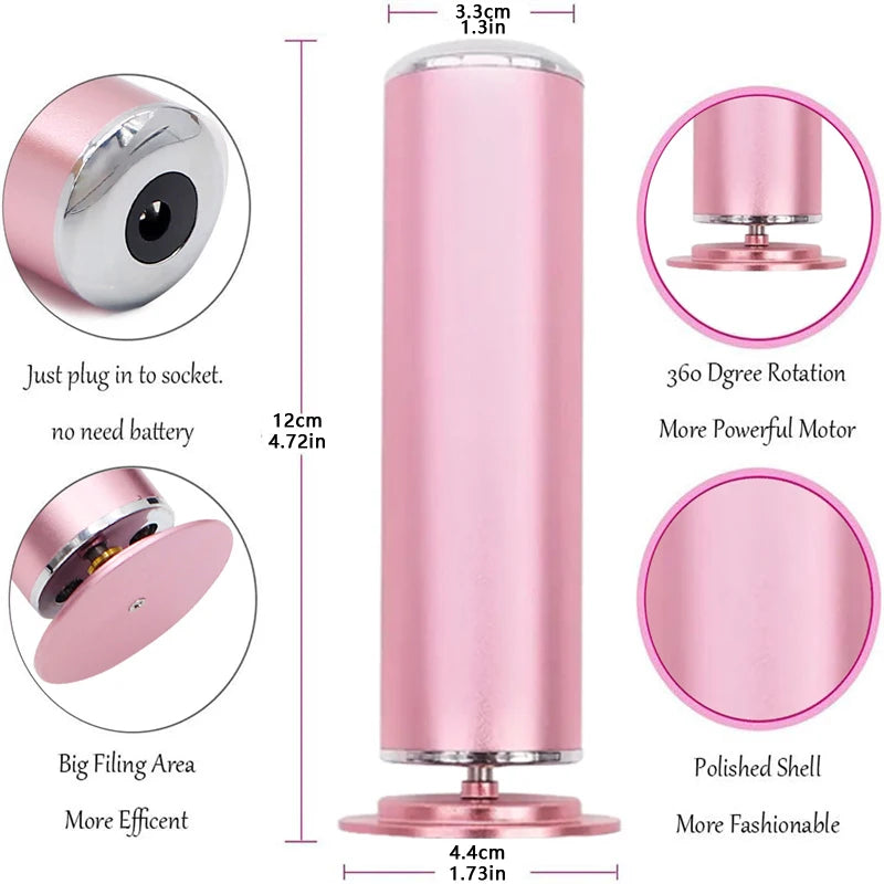 Electronic Foot File Pedicure Sander Electric Callus Remover with 60 Replacement Sandpaper Discs