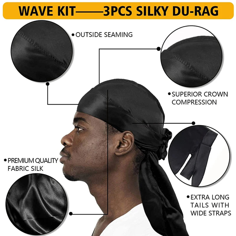 360 Style Wave Control Pomade Strong Hold Deep Waves Layered Gel with Brush Kit Wavy Grease Styling Wax for Black Men