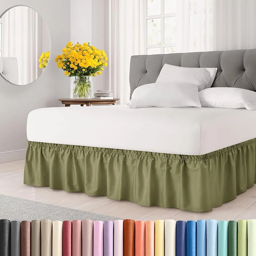 Pleated Dust Ruffle Bed Skirt King Size 15 Inch Drop Elastic