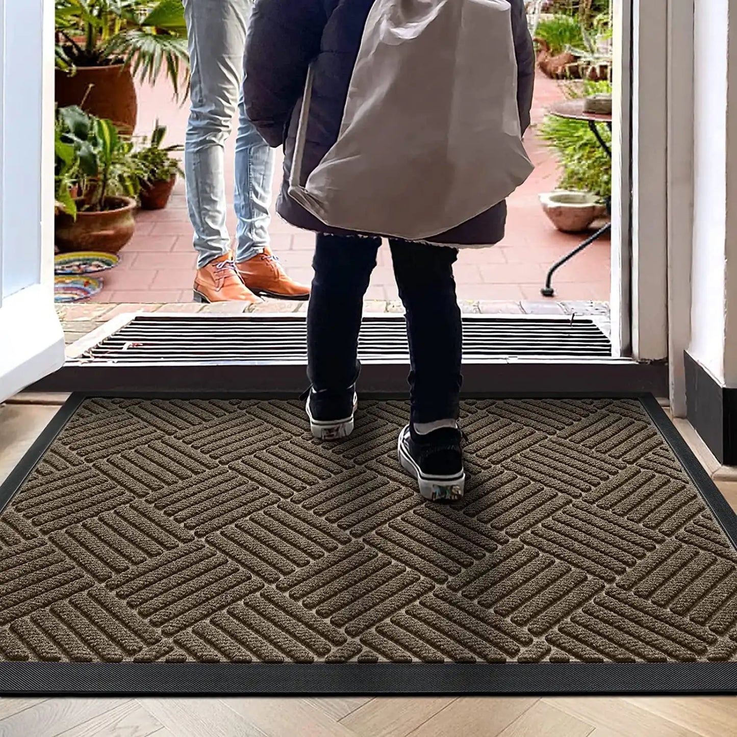 Front Door Mat Indoor Outdoor Rubber Backing Doormat