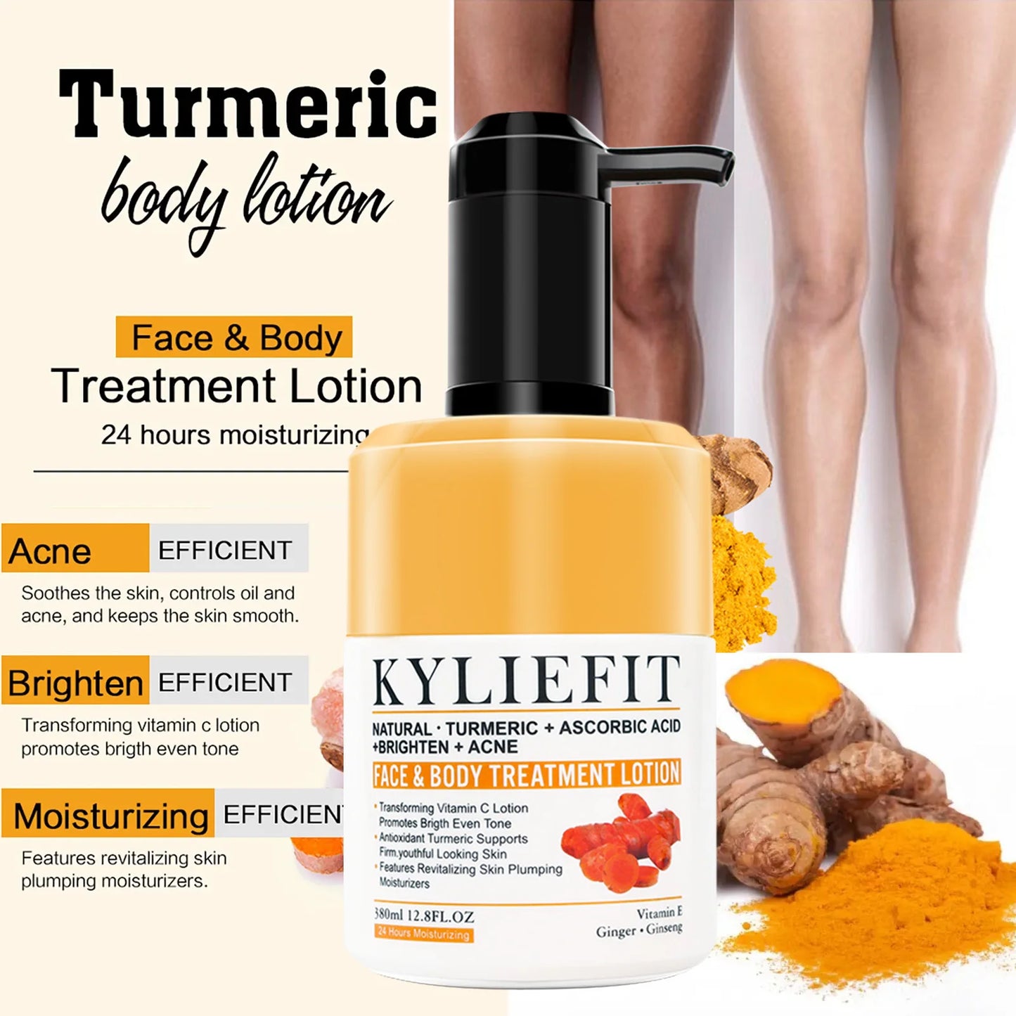 Ailke Organic Turmeric Skin Care Set for Acne Reduction Skin Cleansing Exfoliation Whitening Even Skin Tone and Dry Skin Improvement
