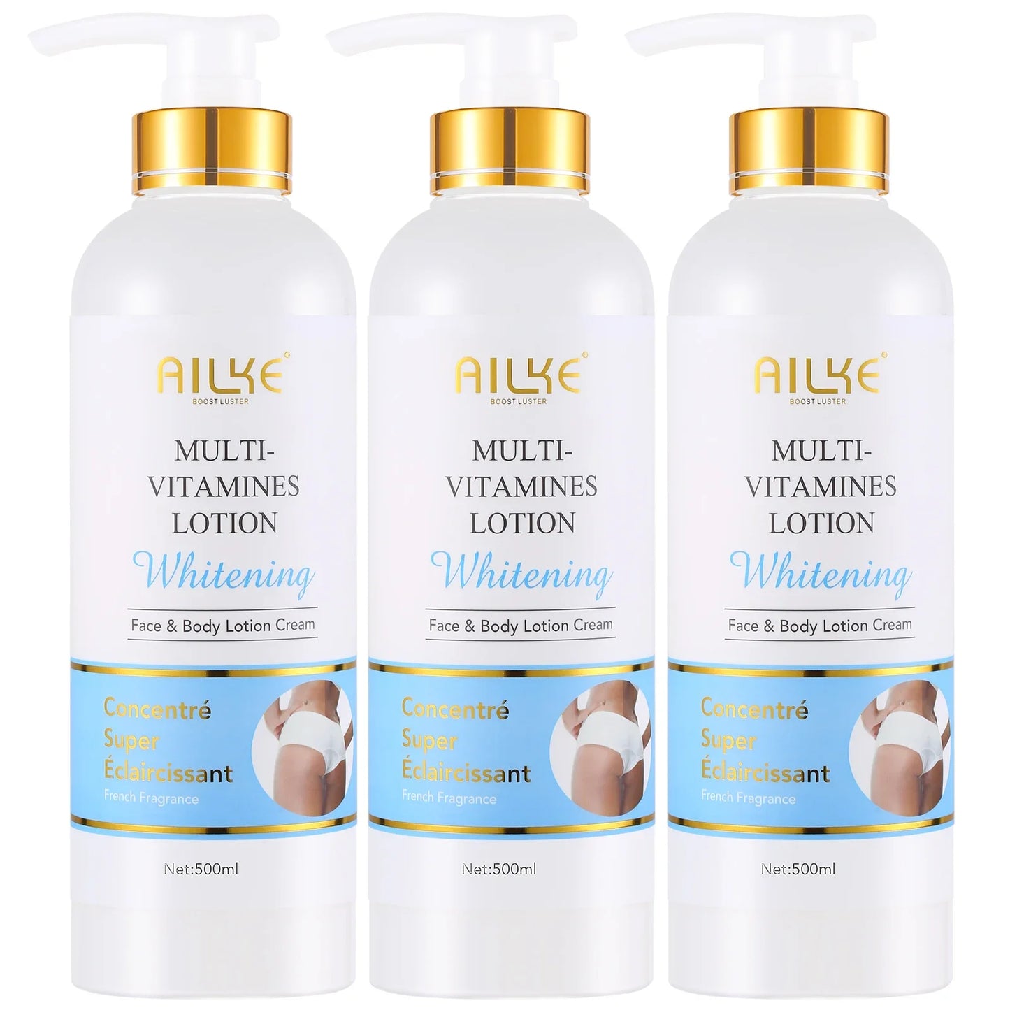 AILKE Multi Vitamin Whitening Body Lotion Moisturizes Nourishes Removes Dark Spots Blemishes Hyperpigmentation