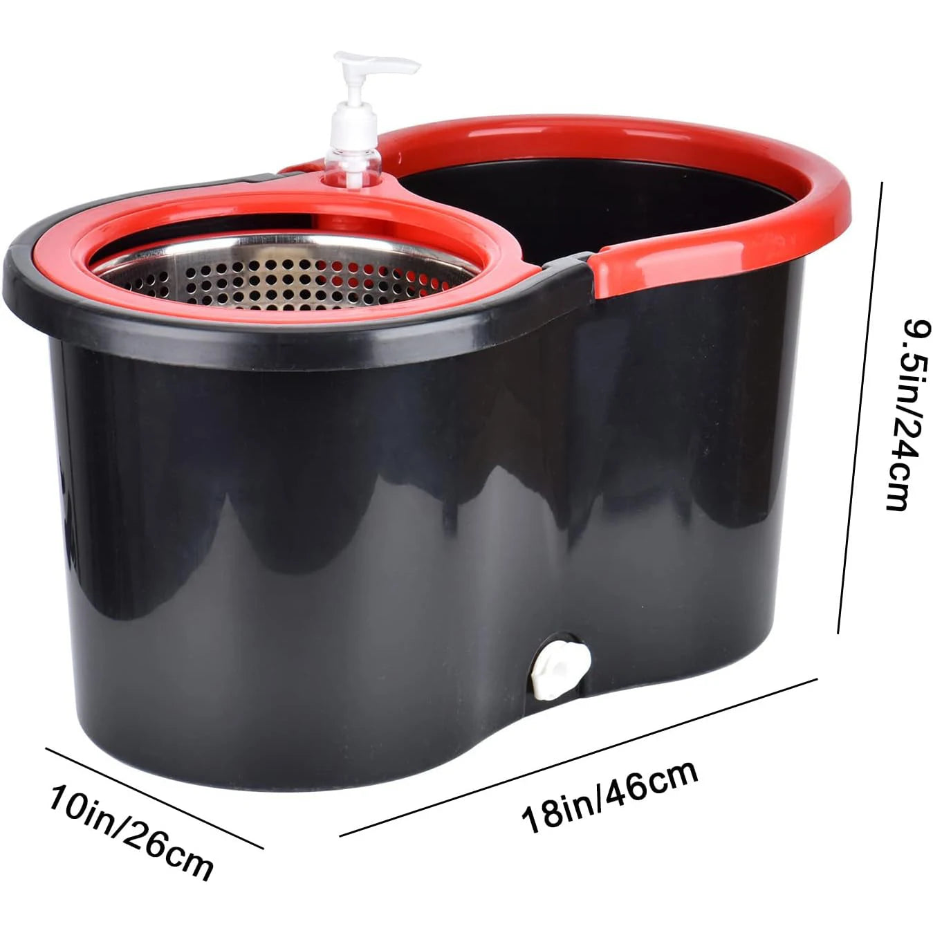 360 Spin Mop Bucket Set With Wring 3 Microfiber Heads
