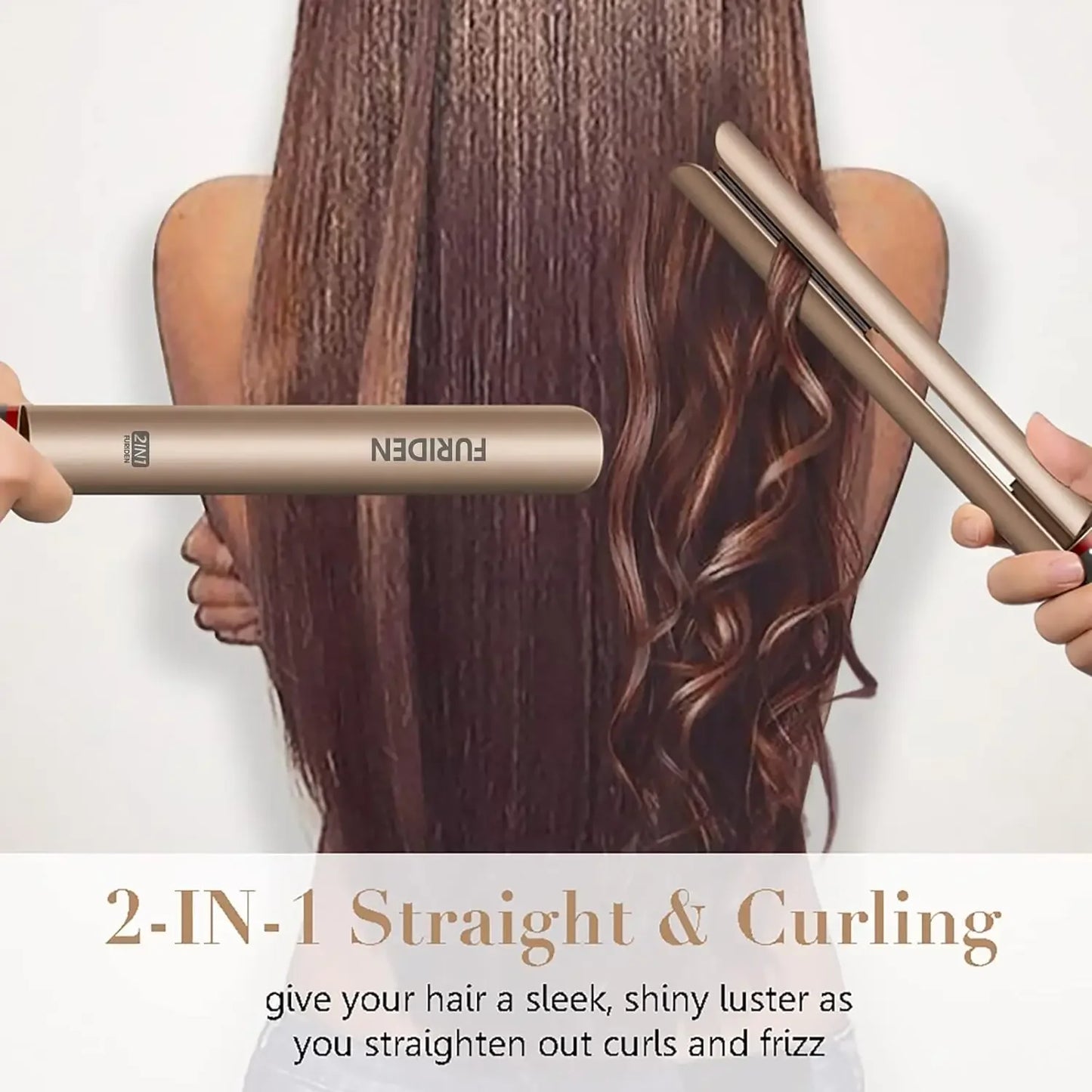 Professional Salon Quality 2 in 1 Hair Straightener and Curler Flat Iron with Fast Results