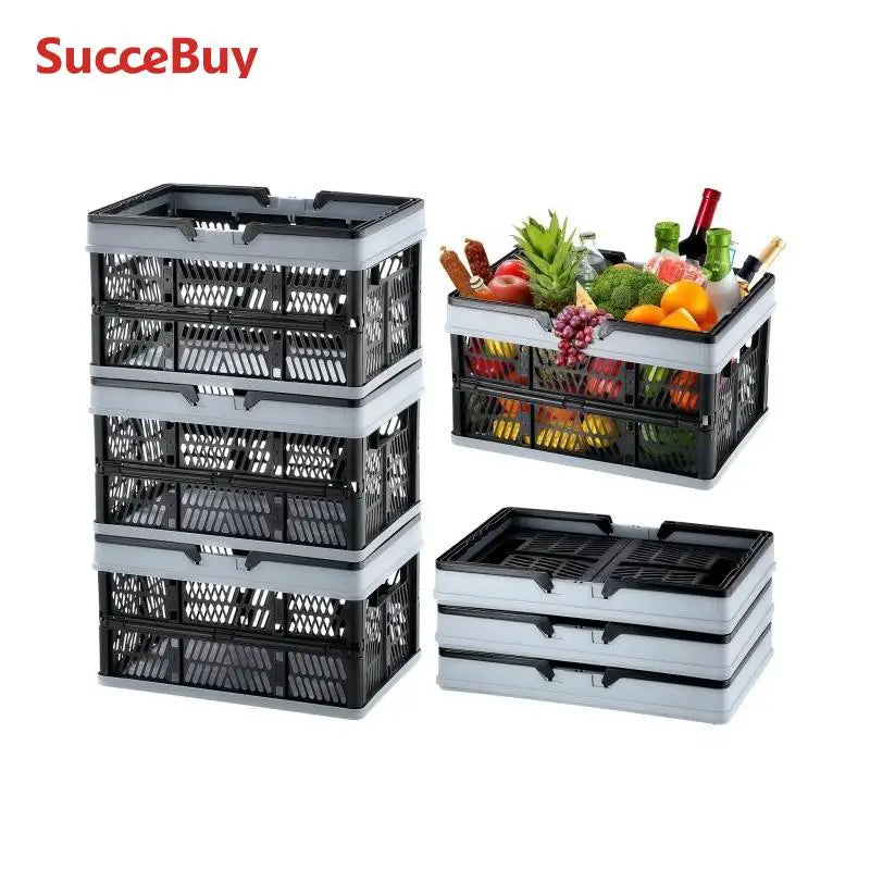 SucceBuy 3 Pack Foldable Storage Baskets With Handle
