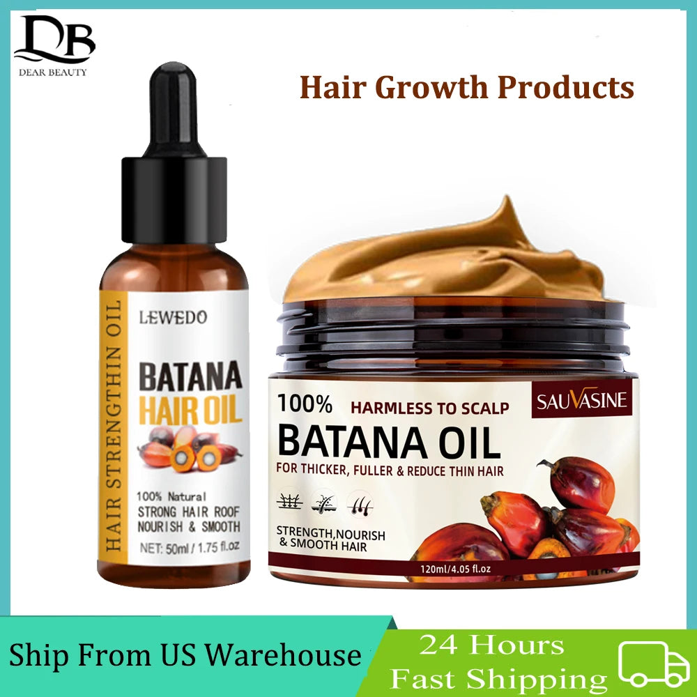 Anti Hair Loss Batana Oil Natural Hair Conditioner Hair Growth Treatment Strengthen Roots Anti Breakage Combo 50ml