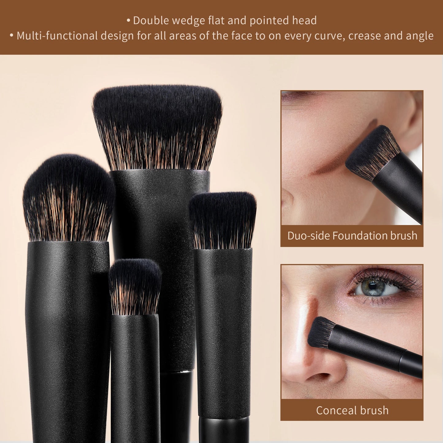 Jessup Makeup Brushes Set 14 Pieces Contour Foundation Powder Eyeshadow Highlight Blending Concealer Liner Model T336