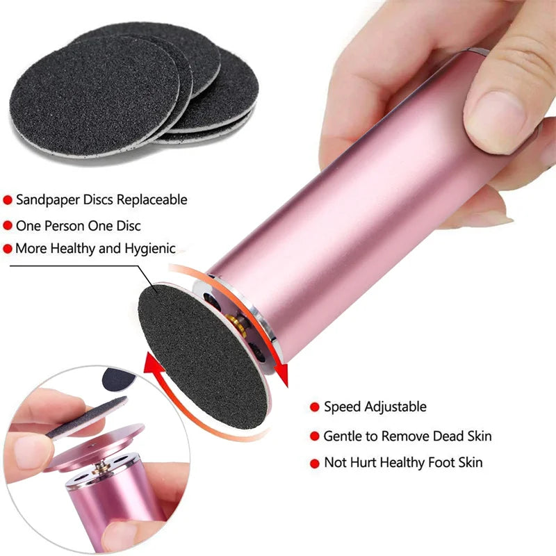 Electronic Foot File Pedicure Sander Electric Callus Remover with 60 Replacement Sandpaper Discs