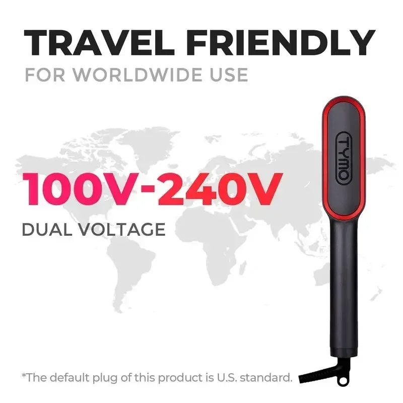 TYMO Ring Plus Hair Straightener Comb with Brush and Comfort Features Negative Ionic Hair Waver Salon Grade
