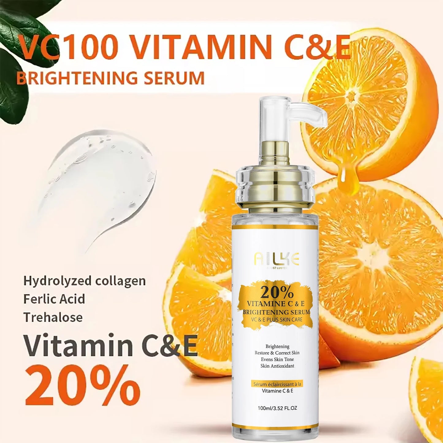 AILKE Vitamin C Skin Care Set Brightening Body Lotion Even Skin Tone Face Cream Whitening Serum Brightening Soap