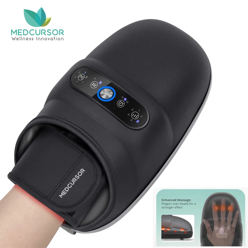 Wireless Electric Hand Massager with Air Compression and Hot Compress for Palm Acupoint Relaxation and Muscle Relief