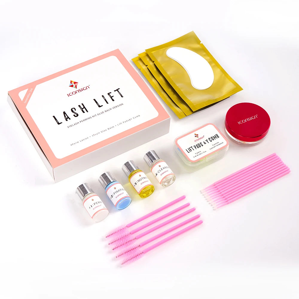 Iconsign Glue Balm Lash Lift Kit Eyelash Perming Enhancer Curling Eye Lash Lifting Makeup Tools for 30 to 45 Days