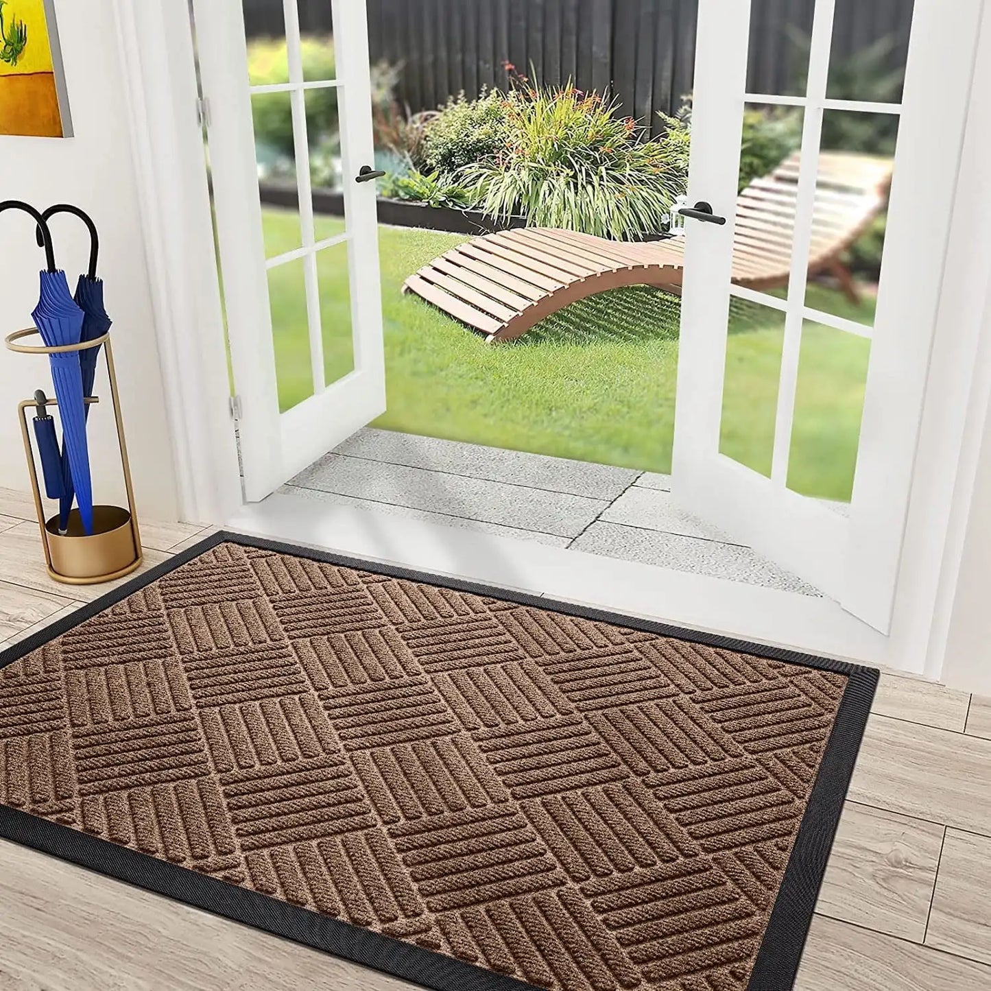 Front Door Mat Indoor Outdoor Rubber Backing Doormat