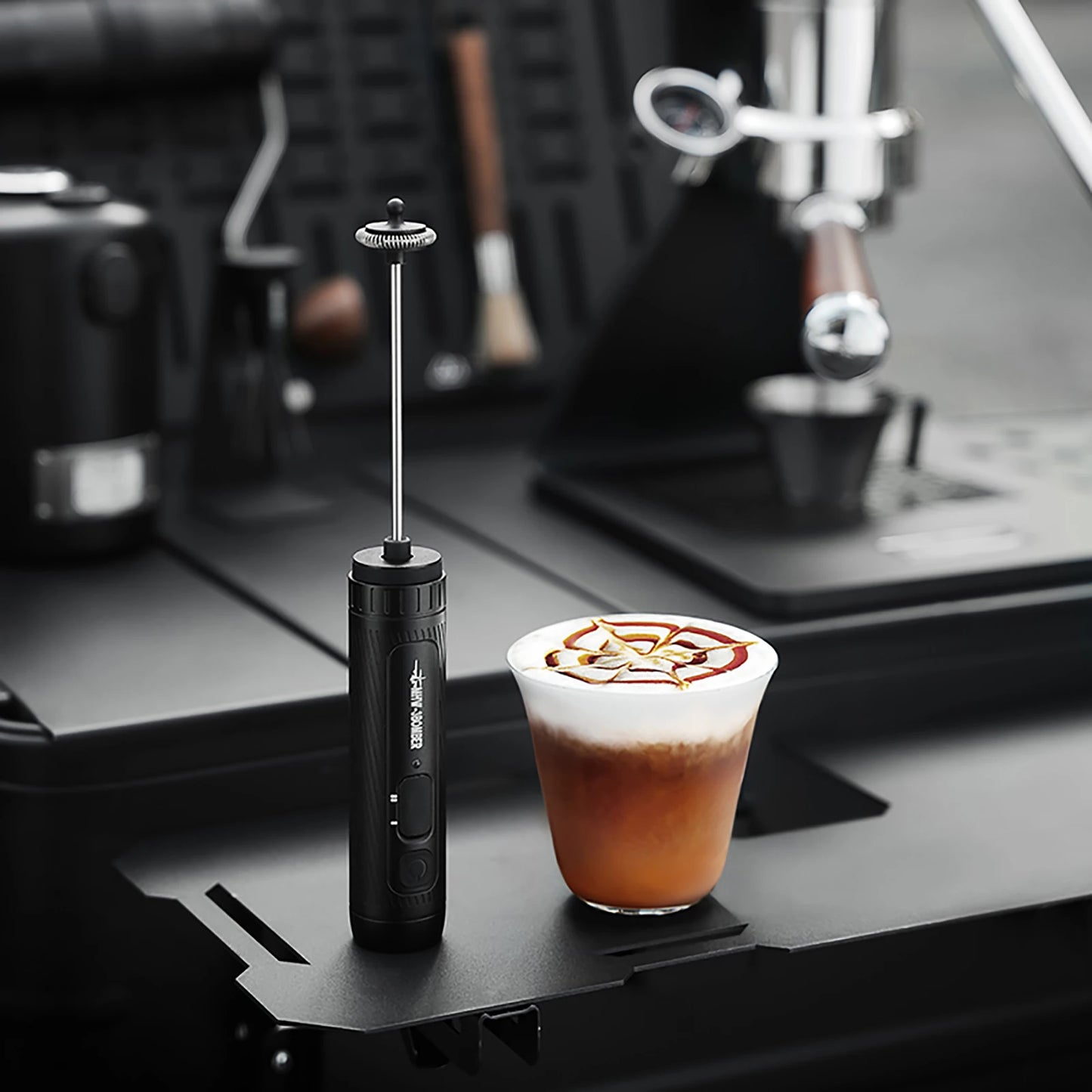 MHW-3BOMBER Electric Milk Frother Portable Handheld USB Rechargeable Foam Maker for Coffee and Espresso Accessories