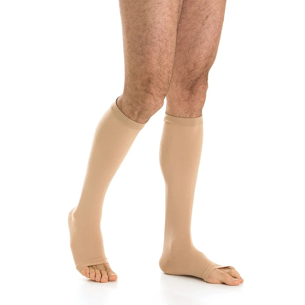 Men's Medical Knee High Open Toe Compression Stockings 20-30 mmHg Support Socks for Varicose Veins Edema and Travel