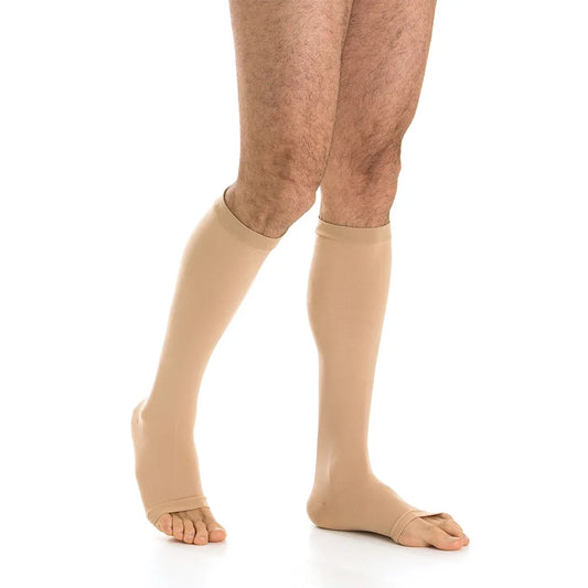 Men's Medical Knee High Open Toe Compression Stockings 20-30 mmHg Support Socks for Varicose Veins Edema and Travel