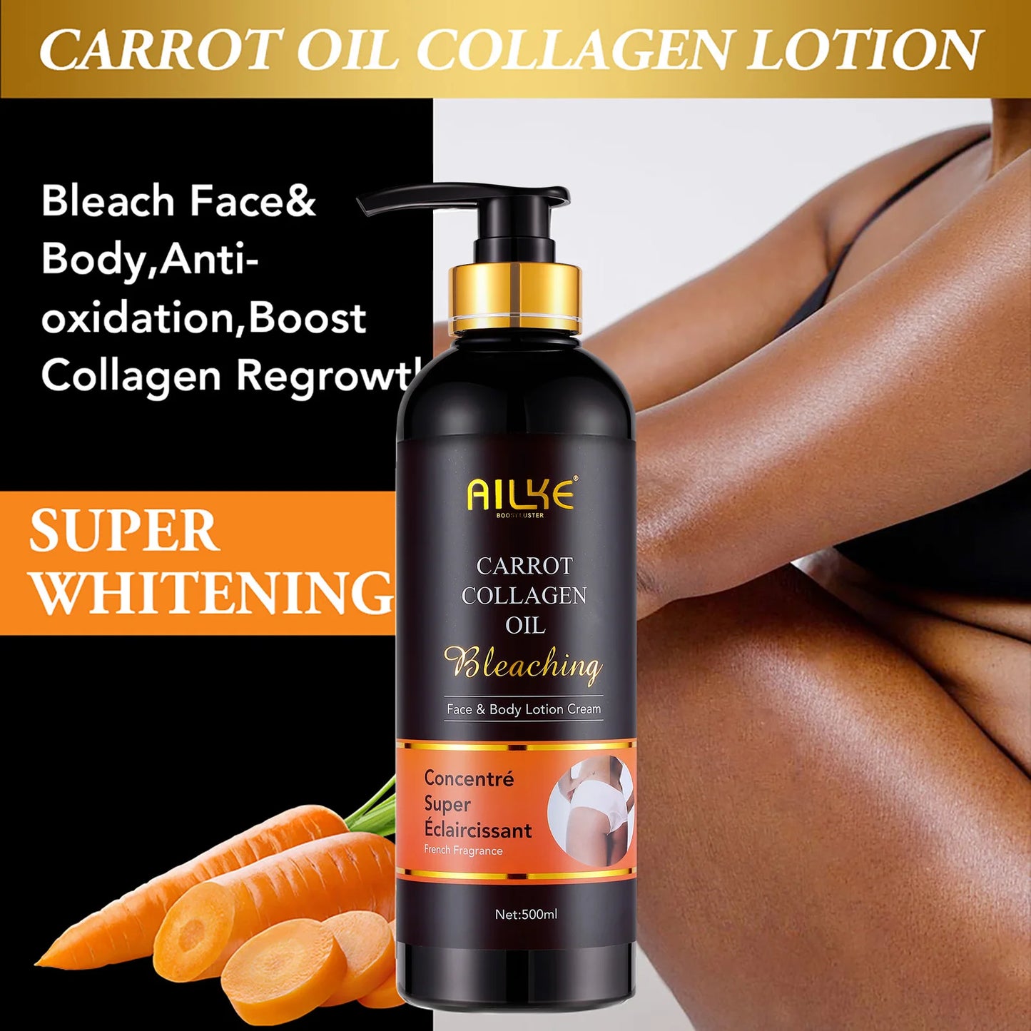 AILKE Skin Whitening Face Serum with Organic Collagen for Spot Reduction and Even Skin Tone Moisturizing Formula