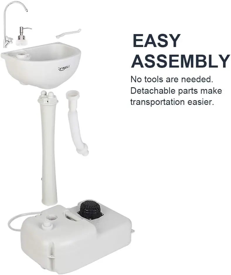 Upgraded Portable Sink Rolling Hand Wash Basin With Wheels