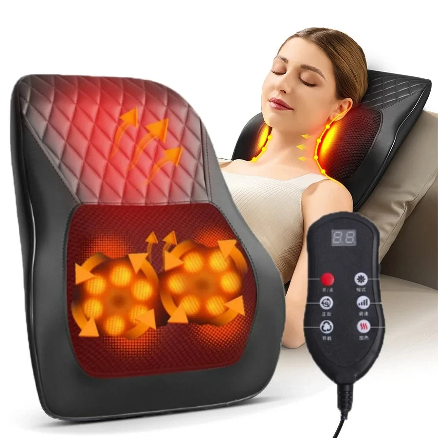 Neck Pillow Massager with 3 Speed Vibration and Heating Function
