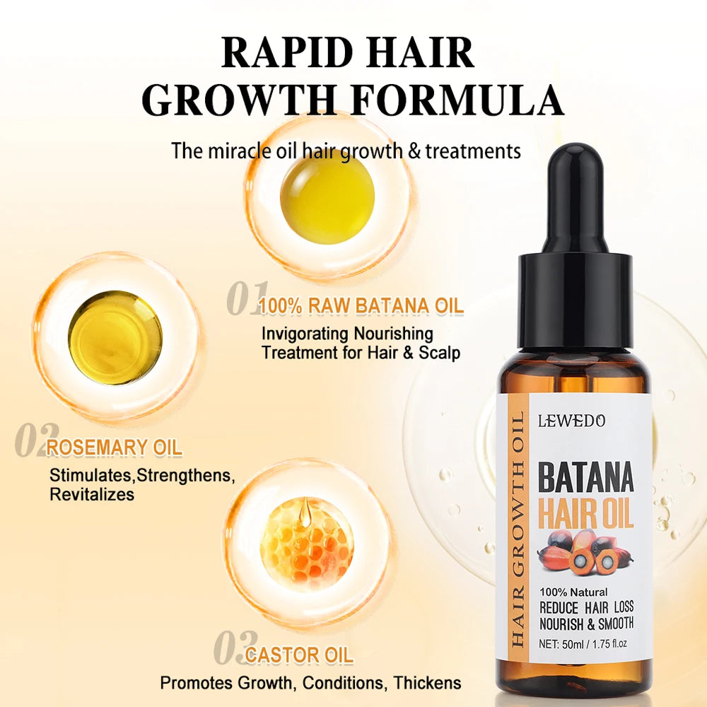 Anti Hair Loss Batana Oil Natural Hair Conditioner Hair Growth Treatment Strengthen Roots Anti Breakage Combo 50ml