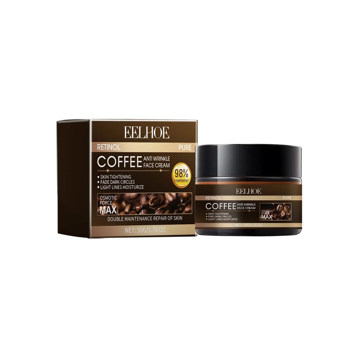 Retinol Caffeine Cream for Fine Lines Firming and Lifting Moisturizer for Brightening Facial Skin Care 50g