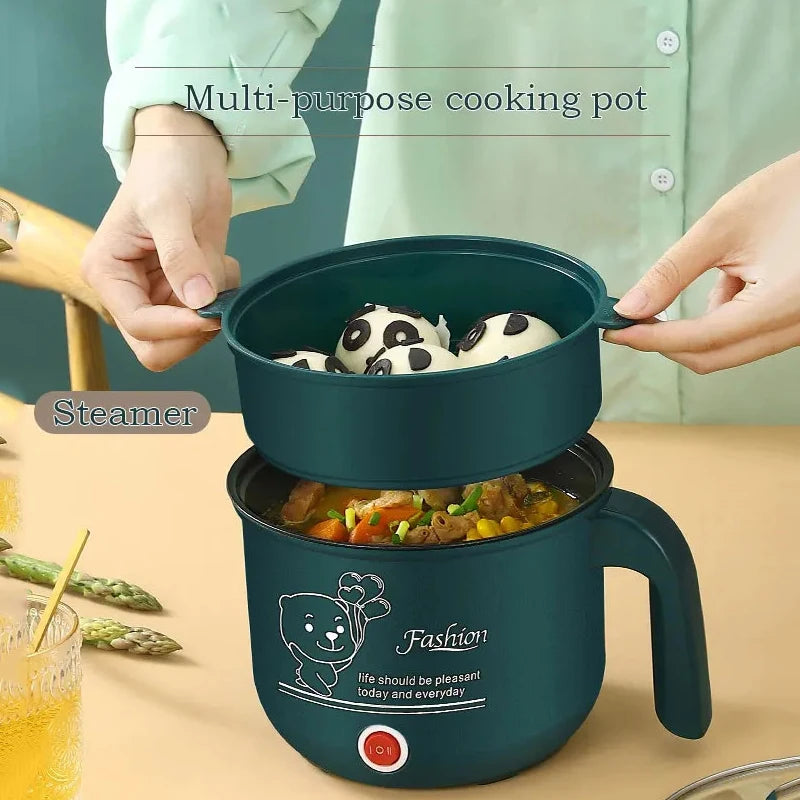 Mini Electric Cooker Non Stick Hot Pot Steamer Multifunctional Cooking Appliance for 1-2 People
