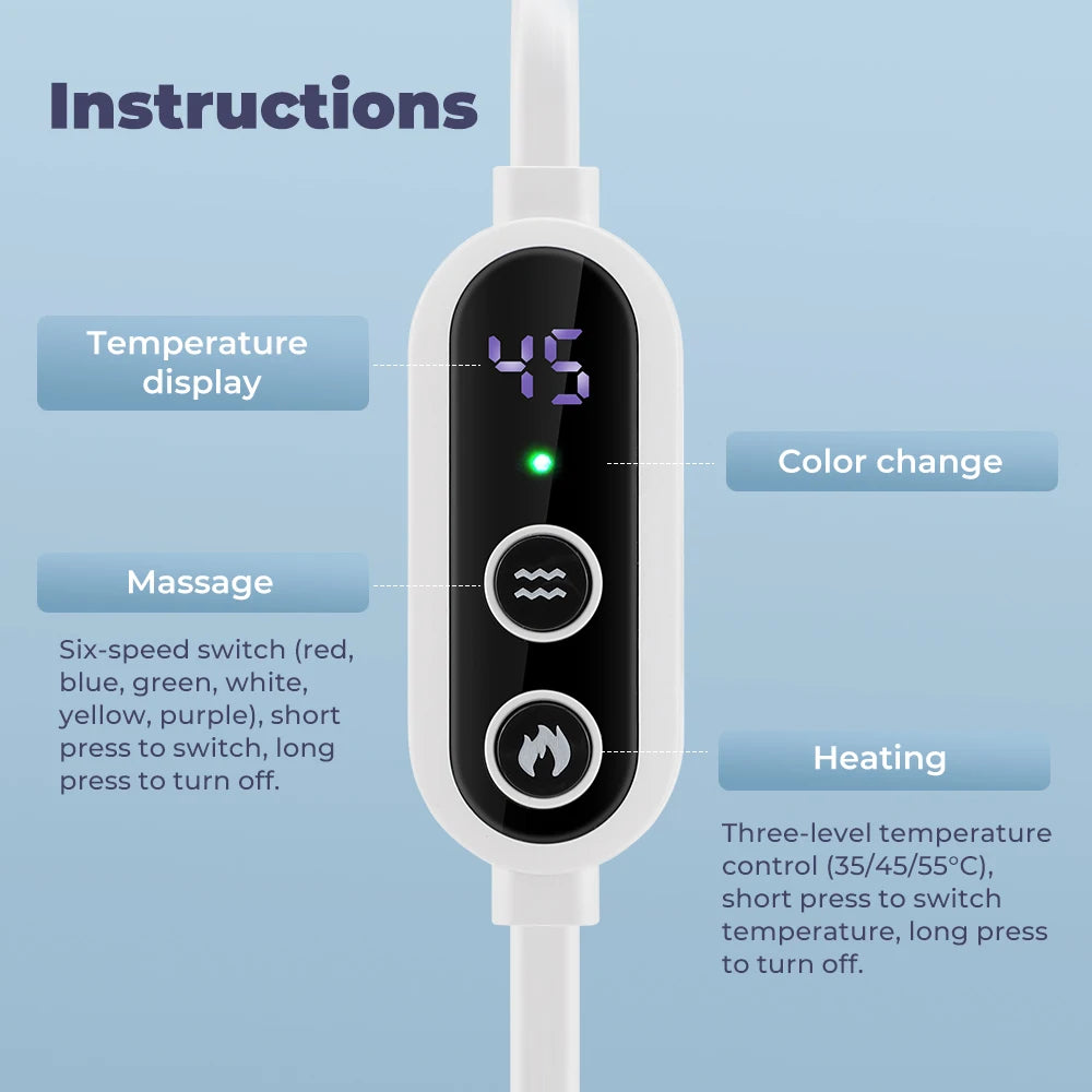 Electric Heated Eye Mask 3 Temperature 6 Vibration Modes