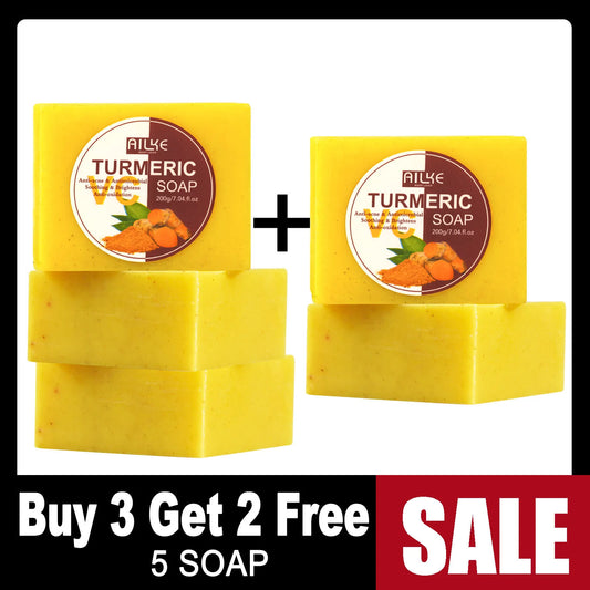 Ailke Organic Turmeric Skin Care Set for Acne Reduction Skin Cleansing Exfoliation Whitening Even Skin Tone and Dry Skin Improvement