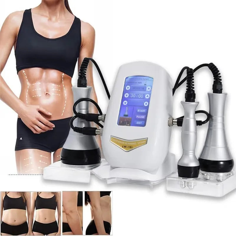 3 In 1 Cavitation Machine Body Slimming Massager Multi Functional Device Face Body Tightening Lifting Home Use Skincare Tool